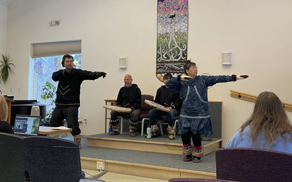 Native dancers perform at UUFF.